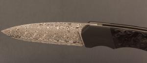  Couteau " Duc9  " custom par Nicolas Kowal - Fibre de carbone et lame en Damasteel® Aegir