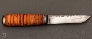   Couteau " F  " droit en écorce de Bouleau de Frédéric Maschio