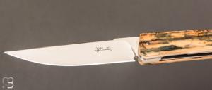 Couteau " Grand Basic  " de Jean Pierre Martin - Ivoire de mammouth et lame en RWL34 