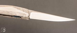   Couteau " HBP80 " de poche custom par Des Horn - Météorite Gibéon 