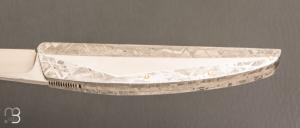   Couteau " HBP80 " de poche custom par Des Horn - Météorite Gibéon 