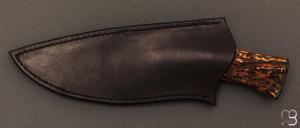  Couteau " Intégral " fixe de Camille Sennegon -Bois de cerf et lame en W1