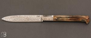    Couteau " Issoire " de Jérôme Latreille - Ivoire de mammouth et lame damas