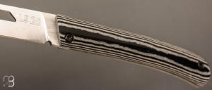 Couteau " Le 26 " par MTBlades Benjamin Thuillier - Paperstone noir et lame en 14C28
