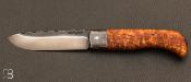 Couteau de poche Le Bugiste bouleau nordique lame guilloche par Frdric Maschio