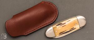 Couteau " Le Manu " par La Bonne Trempe - Os cerfé et 14c28