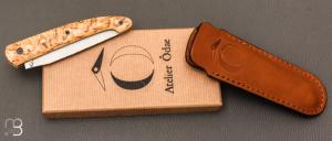 Couteau  "  Le Passager " de Pierre Thomas - Atelier Odae - Bouleau norvégien et 14c28n