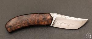   Couteau " Liner lock " custom par Guy Poggetti - Châtaignier et lame en C130