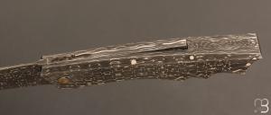    Couteau " Lock-Back trompe l'œil" de Alain & Joris Chomilier - Full damas Vegas Forge