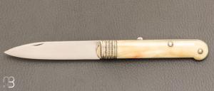   Couteau "Lock-Back" custom de Jean Baptiste Leveque - Ivoire de phacochère et lame en D2