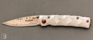  Couteau MC33MD par Mcusta - Damas et Rainbow damas - Pièce Unique