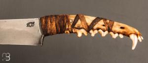    Couteau droit forgé par Pierre Henri Monnet - Mâchoire de renard et 90McV8