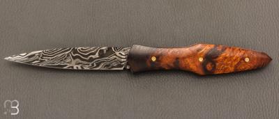   Couteau "Magna Pinna" fait main par Laraud Blade  - Bois de fer et damas torsadé