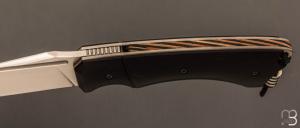 Couteau " Midnight liner " custom par Olivier Ouertal - Tremble stabilisé et lame en RWL-34