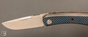   Couteau " Mini Bec " fait main par Alain SITZ - Fibre de carbone et lame en 14c28