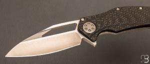  Couteau  "  Mini Matrix - R " Two-Tone Stonewash Titanium/Carbon Fiber par Marfione Custom Knives