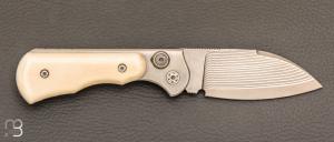 Couteau " Morphalou " par Éric Parmentier - Mammouth et VG10 Suminagashi