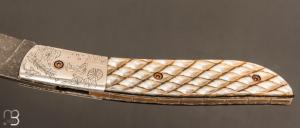  Couteau " le Névé " par Tim Bernard - Cuirasse de brochet alligator