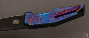 Couteau  " OAO One and Only WE23001-4 " WE KNIFE - Titane noir et Timascus