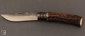   Couteau " Opinel N09 " custom bois de cerf par Laurent Gaillard