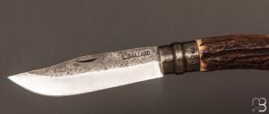   Couteau " Opinel N°09 " custom bois de cerf par Laurent Gaillard