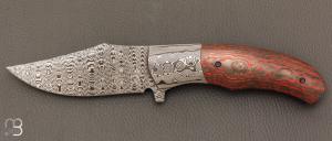   Couteau " Ovophis  " custom pliant par Milan Mozolic - Fatcarbon et Damas