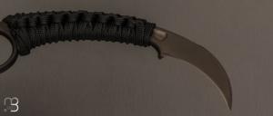  Couteau PiKa Karambit tressé noir par Bastinelli Créations