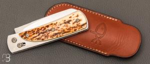   Couteau " Reflex S " custom par Éric Parmentier - Ivoire de Mammouth et lame en niolox