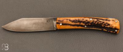    Couteau "Scagel" par Pierre Henri Monnet - Bois de cerf et acier 90McV8