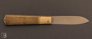   Couteau  "  Slipjoint " manche en laiton et lame en XC100 par Vincent Lafaye