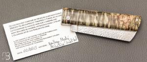  Couteau " Snard " Cristal Steel par Tom Fleury - Bouleau madré stabilisé