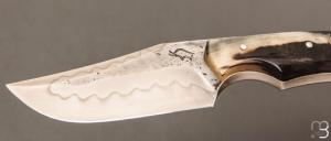   Couteau " Sparus " fixe forgé par Guy Poggetti - Corne de bélier et C130
