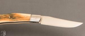 Couteau  " Tocard " custom de Jérôme Bellon - Ivoire de mammouth et RWL34