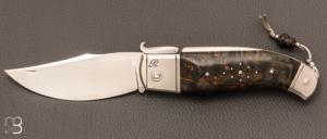   Couteau " Truand Inverse lock " par Tony Ruot - Bouleau stabilisé et lame en RWL34