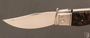   Couteau " Truand Inverse lock " par Tony Ruot - Bouleau stabilisé et lame en RWL34