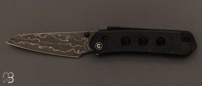 Couteau " Vision FG " de Civivi - Black canvas micarta et damas - C22036-DS2