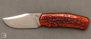 Couteau " custom " par Guy Poggetti - Os cerfé et Elmax