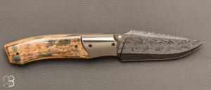   Couteau " custom " de Berthelemy Gabriel - La Forge Agab - Ivoire de mammouth et lame damas