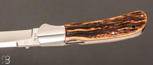   Couteau custom à pompe avant par Ray COVER - Bois de cerf et ATS-34