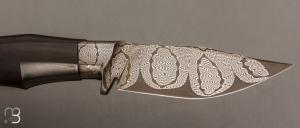   Couteau droit custom par Zane DVORAK - ZD FORGE - Damas et African blackwood