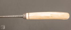   Couteau droit fait main par Jean Paul Sire - Ivoire de Phacochère et Damas