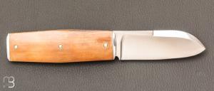   Couteau " galet de poche " pliant par Bastien Toubhans - Atelier Beau Merle - Mammouth et RWL34