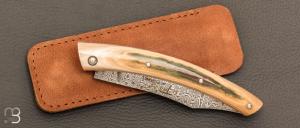 Couteau " le Thiers 11CM " par Cognet - Ivoire de mammouth et lame damas