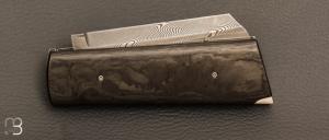  Couteau " Lock-back" custom par Eric Depeyre - Fibre de carbone et lame damas