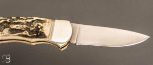 Couteau " lock-back " de poche par Hubertus - Bois de cerf