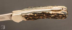 Couteau " lock-back " de poche par Hubertus - Bois de cerf