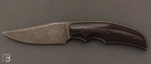   Couteau  "  Liner-lock custom " pliant par David Lespect - Micarta et D2 stonewashed