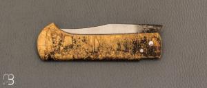 Couteau " piémontais " par David Margrita - Mbull Knives - Laiton plié et lame en XC75