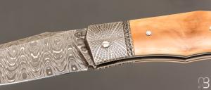  Couteau " Ipanema " custom par David Breniere - Ivoire de mammouth et lame damas