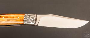  Couteau " Slack " custom par Raphaël Durand - Cerf sambar et damas H. Viallon